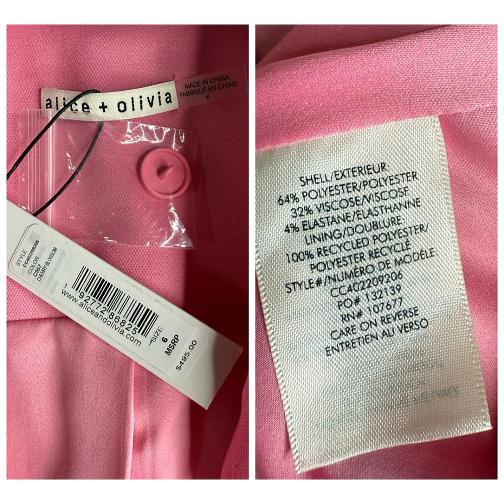 Alice + Olivia Macey Fitted Cherry Blossom Pink Blazer Jacket - Picture 13 of 14
